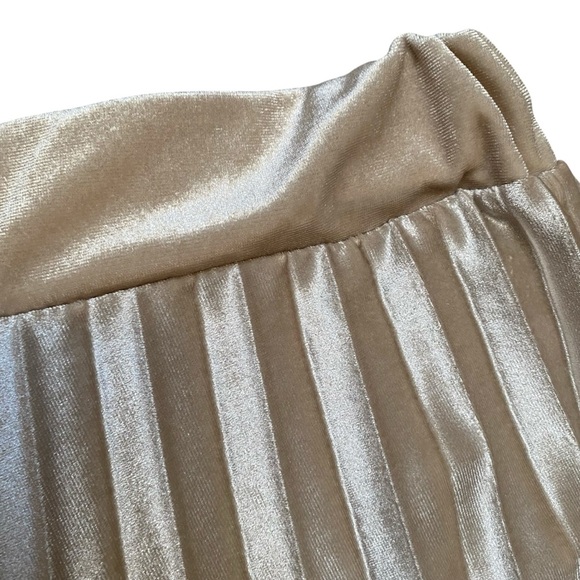 Vita Grace Pleated Velvet Palazzo Pants Beige Champagne NWT Made in Italy 4 - Picture 7 of 9